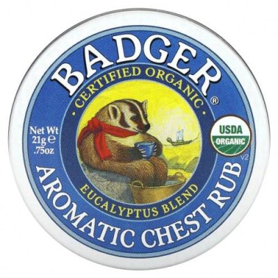 Badger Company, Органическая ароматическая мазь с эвкалиптом и мятой, .75 унций (21 г) / Средства для местного применения и мази | Аптека | V4.Ru: Маркетплейс