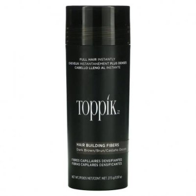 Toppik, Hair Building Fibers, загуститель для волос, оттенок темно-коричневый, 27,5 г (0,97 унции) / Уход за волосами и кожей головы | Аптека | V4.Ru: Маркетплейс