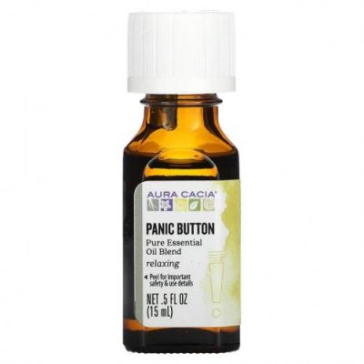 Aura Cacia, Panic Button, смесь чистых эфирных масел, 15 мл (0,5 жидк. унции) / Расслабляющие смеси | Аптека | V4.Ru: Маркетплейс