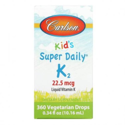 Carlson Labs, Super Daily K2 для детей, 22,5 мкг, 10,16 мл (0,34 жидк. унций) / Здоровье детей | Аптека | V4.Ru: Маркетплейс