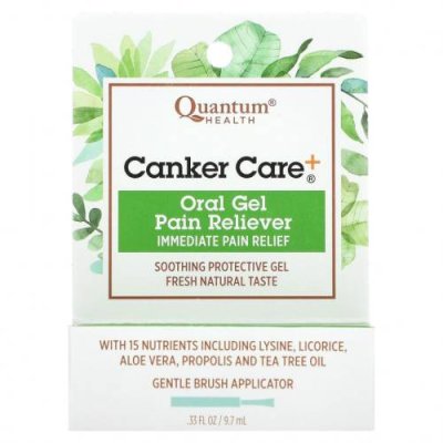 Quantum Health, Canker Care+, гель для ухода за полостью рта с мгновенным обезболивающим эффектом, 0,33 ж. унц.(9,7 мл) / Средства для местного применения и мази | Аптека | V4.Ru: Маркетплейс