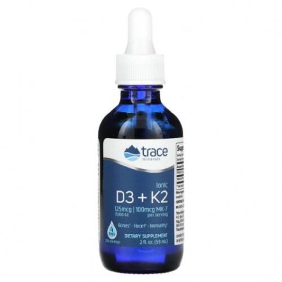 Trace Minerals ®, Ионные D3 + K2`` 59 мл (2 жидк. Унции) / Витамин D | Аптека | V4.Ru: Маркетплейс