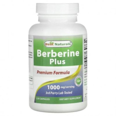 Best Naturals, Berberine Plus, 1000 mg/Serving, 120 Capsules / Берберин (барбарис) | Аптека | V4.Ru: Маркетплейс