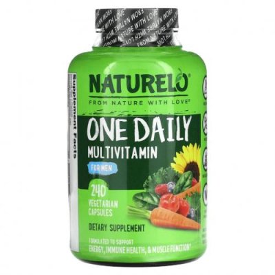 NATURELO, Мультивитамины для мужчин One Daily, 240 вегетарианских капсул / Мужские мультивитамины | Аптека | V4.Ru: Маркетплейс