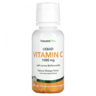 NaturesPlus, Жидкий витамин C, натуральный апельсин, 1000 мг, 236,56 мл (8 жидк. Унций) / Витамин С | Аптека | V4.Ru: Маркетплейс