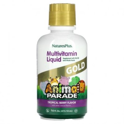 NaturesPlus, Children's Animal Parade Gold, жидкий мультивитаминный продукт, тропические ягоды, 473,18 мл (16 жидк. Унций) / Детские мультивитамины | Аптека | V4.Ru: Маркетплейс