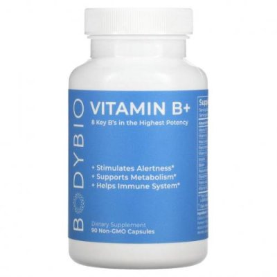 BodyBio, Vitamin B+, 90 Non-GMO Capsules / Комплекс витаминов группы B | Аптека | V4.Ru: Маркетплейс