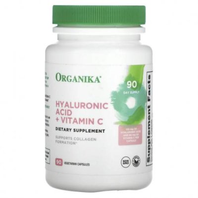 Organika, Hyaluronic Acid + Vitamin C, 90 Vegetarian Capsules / Гиалуроновая кислота | Аптека | V4.Ru: Маркетплейс