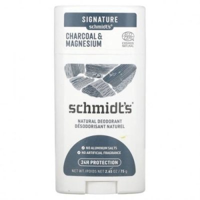 Schmidt's, Натуральный дезодорант, древесный уголь и магний, 75 г (2,65 унции) / Дезодоранты | Аптека | V4.Ru: Маркетплейс