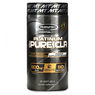 Muscletech, Essential Series, Platinum Pure CLA, на 100% чистая КЛК, 800 мг, 90 капсул / КЛК (конъюгированная линолевая кислота) | Аптека | V4.Ru: Маркетплейс