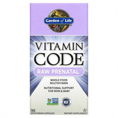 Garden of Life, Vitamin Code, RAW Prenatal, 90 вегетарианских капсул / Пренатальные витамины | Аптека | V4.Ru: Маркетплейс