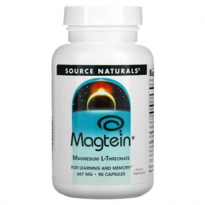 Source Naturals, Magtein, L-треонат магния, 667 мг, 90 капсул / Магний | Аптека | V4.Ru: Маркетплейс