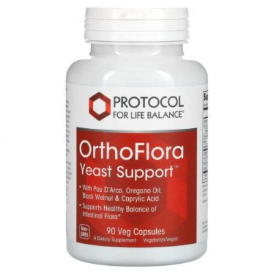 Protocol for Life Balance, OrthoFlora Yeast Support, поддержка здоровой кишечной флоры, 90 вегетарианских капсул / Препараты для ЖКТ | Аптека | V4.Ru: Маркетплейс