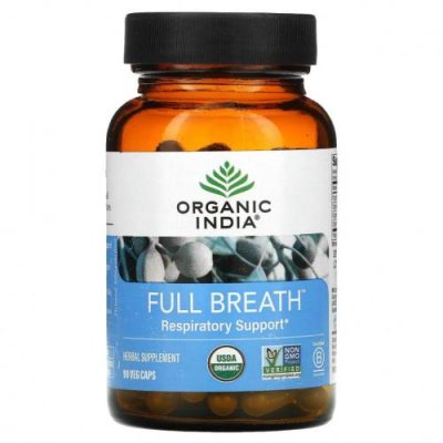 Organic India, Full Breath, Respiratory Support, 90 Veggie Caps / Препараты на основе трав | Аптека | V4.Ru: Маркетплейс