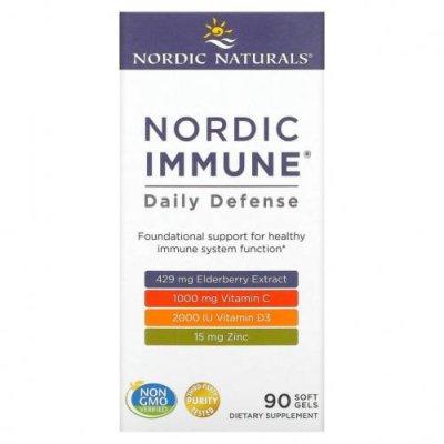 Nordic Naturals, Nordic Immune Daily Defense, 90 мягких таблеток / Бузина (Sambucus) | Аптека | V4.Ru: Маркетплейс