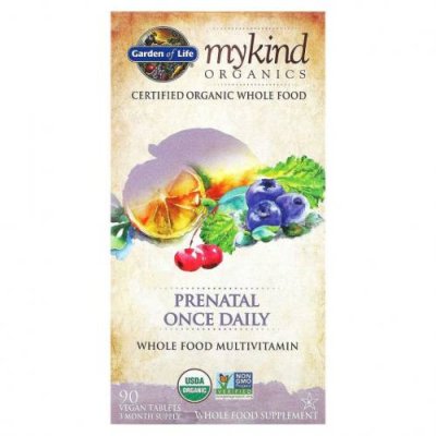 Garden of Life, MyKind Organics, пренатальные мультивитамины, одна таблетка в день, 90 веганских таблеток / Пренатальные витамины | Аптека | V4.Ru: Маркетплейс