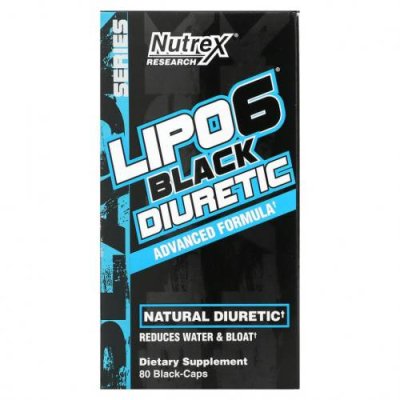 Nutrex Research, LIPO-6 Black Diuretic, мочегонное средство, 80 черных капсул / Мочегонные таблетки | Аптека | V4.Ru: Маркетплейс