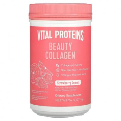 Vital Proteins, Beauty Collagen, клубника и лимон, 271 г (9,6 унции) / Коллаген, добавки | Аптека | V4.Ru: Маркетплейс