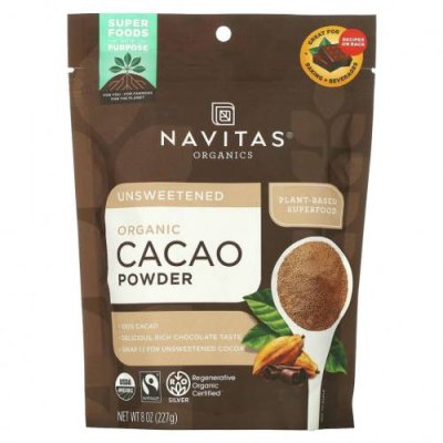 Navitas Organics, Органический какао-порошок, 227 г (8 унций) / Какао | Аптека | V4.Ru: Маркетплейс