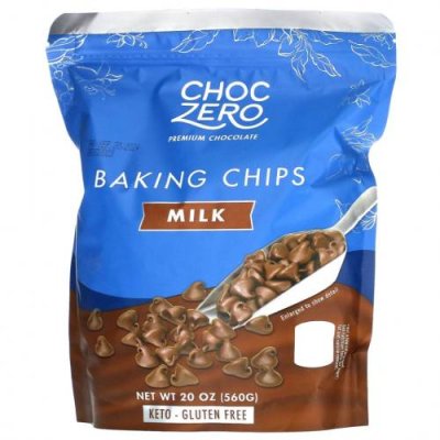 ChocZero, Milk Chocolate Baking Chips, No Sugar Added, 7 oz / Тертое какао | Аптека | V4.Ru: Маркетплейс