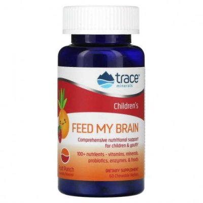 Trace Minerals ®, Feed My Brain, для детей, со вкусом фруктового пунша, 60 жевательных вафель / Детские мультивитамины | Аптека | V4.Ru: Маркетплейс