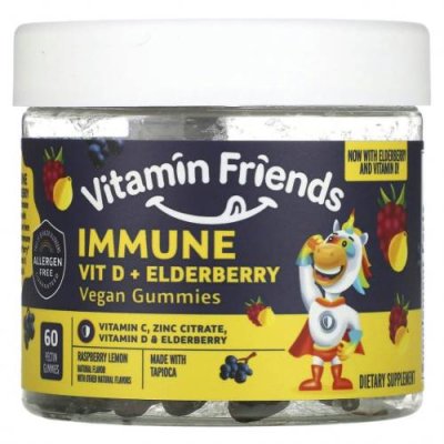 Vitamin Friends, веганские жевательные конфеты с пробиотиками для иммунной системы, апельсин, 60 жевательных конфет с пектином / Средства от простуды, ОРВИ и кашля для детей | Аптека | V4.Ru: Маркетплейс