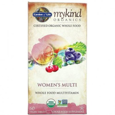 Garden of Life, MyKind Organics, мультивитамины для женщин, 60 веганских таблеток / Женские мультивитамины | Аптека | V4.Ru: Маркетплейс