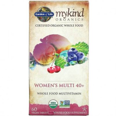 Garden of Life, MyKind Organics, мультивитамины для женщин старше 40 лет, 60 веганских таблеток / Женские мультивитамины | Аптека | V4.Ru: Маркетплейс