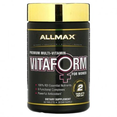 ALLMAX Nutrition, Vitaform, мультивитамин премиального качества для женщин, 60 таблеток / Мультивитамины, физическая активность | Аптека | V4.Ru: Маркетплейс