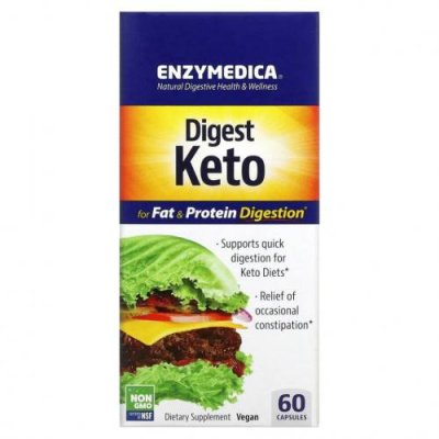 Enzymedica, Digest Keto, комплекс для кетодиеты, 60 капсул / Пищеварительные ферменты | Аптека | V4.Ru: Маркетплейс