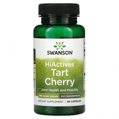 Swanson, HiActives Tart Cherry, 465 мг, 60 капсул / Вишня и черешня | Аптека | V4.Ru: Маркетплейс