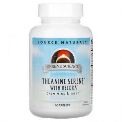 Source Naturals, Serene Science, Theanine Seren, теанин с комплексом Relora, 60 таблеток / L-теанин | Аптека | V4.Ru: Маркетплейс