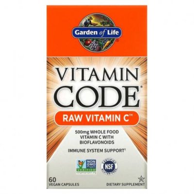 Garden of Life, Vitamin Code, Raw Vitamin C, 60 веганских капсул / Витамин С | Аптека | V4.Ru: Маркетплейс