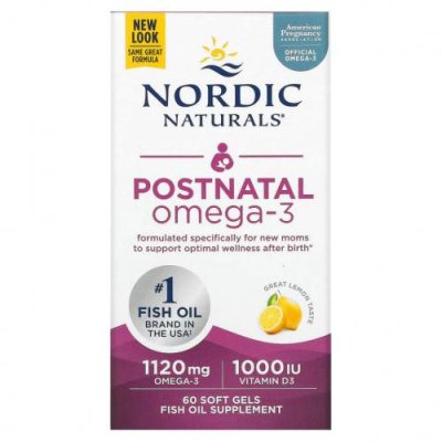 Nordic Naturals, омега-3 для приема после родов, лимон, 560 мг, 60 капсул / Препараты для беременных и родивших женщин | Аптека | V4.Ru: Маркетплейс