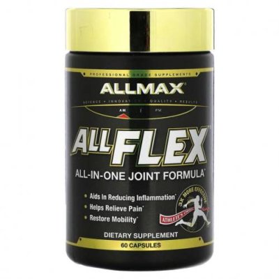 ALLMAX Nutrition, AllFlex, комплексная формула, 60 капсул / Кости, суставы и хрящи | Аптека | V4.Ru: Маркетплейс