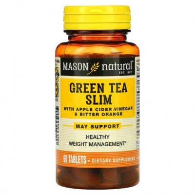 Mason Natural, Green Tea Slim с яблочным уксусом и горьким апельсином, 60 таблеток / Диетические средства | Аптека | V4.Ru: Маркетплейс