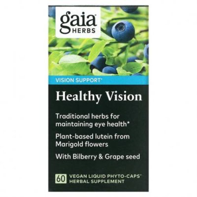 Gaia Herbs, Healthy Vision, 60 веганских жидких фитокапсул / Пищевые добавки | Аптека | V4.Ru: Маркетплейс