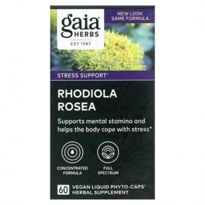 Gaia Herbs, Rhodiola Rosea, 60 растительных капсул с жидкостью / Родиола | Аптека | V4.Ru: Маркетплейс