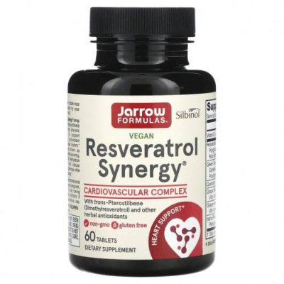 Jarrow Formulas, Resveratrol Synergy, ресвератрол, 60 таблеток / Птеростильбен | Аптека | V4.Ru: Маркетплейс