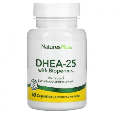 NaturesPlus, ДГЭА-25 с Bioperine, 60 вегетарианских капсул / DHEA | Аптека | V4.Ru: Маркетплейс