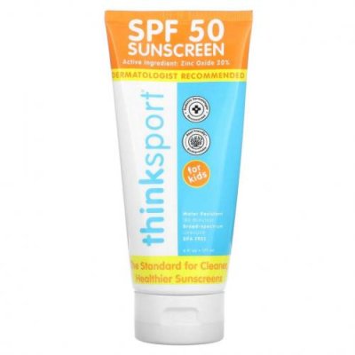 Think, Thinksport, солнцезащитное средство с SPF 50, для детей, 177 мл (6 жидк. унций) / Детские солнцезащитные средства | Аптека | V4.Ru: Маркетплейс