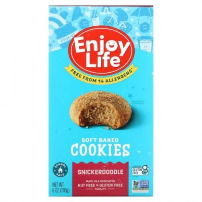 Enjoy Life Foods, Мягкое печенье, печенье сникердудл, не содержит глютен, 6 унций (170 г) / Печенье | Аптека | V4.Ru: Маркетплейс