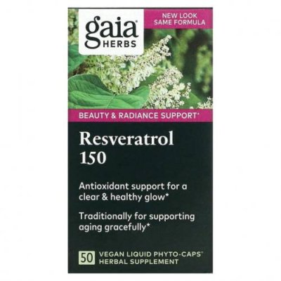 Gaia Herbs, Ресвератрол 150, 50 веганские фито-капсулы с жидкостью / Ресвератрол | Аптека | V4.Ru: Маркетплейс