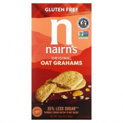 Nairn's, Gluten Free, Oatmeal Grahams, Original, 5.64 oz (160 g) / Печенье | Аптека | V4.Ru: Маркетплейс