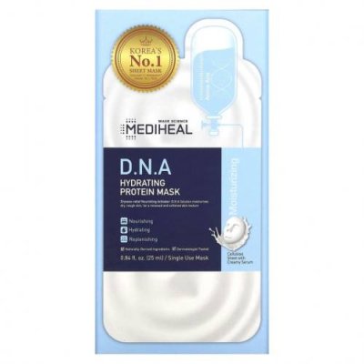 Mediheal, D.N.A, тканевая увлажняющая протеиновая маска, 5 шт., по 25 мл (0,84 жидк. унции) / Увлажняющие маски | Аптека | V4.Ru: Маркетплейс