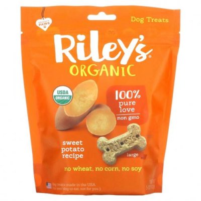 Riley’s Organics, Лакомства для собак, большая косточка, рецепт с бататом, 142 г (5 унций) / Лакомства для питомцев | Аптека | V4.Ru: Маркетплейс