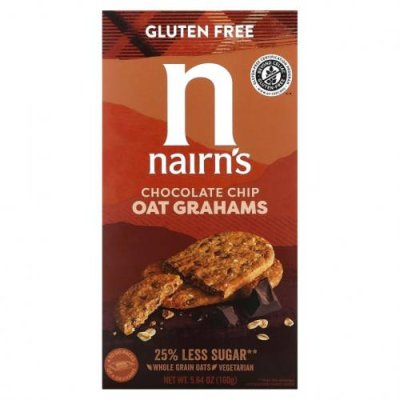 Nairn's, Oat Grahams, Без глютена, шоколадная стружка, 5,64 унции (160 г) / Печенье | Аптека | V4.Ru: Маркетплейс