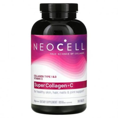 Neocell, Super Collagen + C, коллаген типа 1 и 3 с витамином C, 360 таблеток / Коллаген, добавки | Аптека | V4.Ru: Маркетплейс