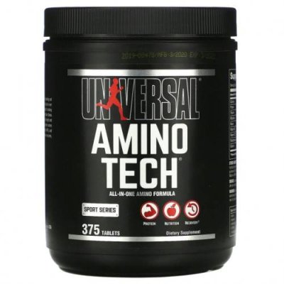 Universal Nutrition, Amino Tech, универсальная формула с аминокислотами, 375 таблеток / Смеси аминокислот | Аптека | V4.Ru: Маркетплейс