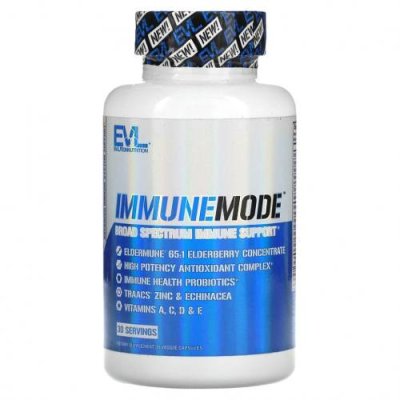 EVLution Nutrition, ImmuneMode, поддержка иммунитета широкого спектра действия, 30 растительных капсул / Добавки для физической активности | Аптека | V4.Ru: Маркетплейс